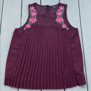 American Eagle Sheer Tank with Floral Design